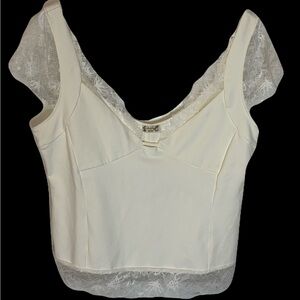 Free People new with Tags cropped top with lace trim XL